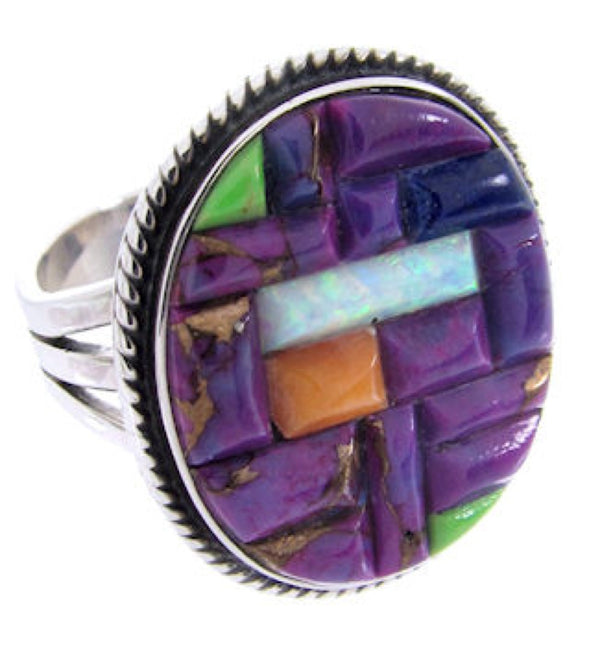 Southwest Magenta Turquoise Multicolor Ring Size 6-3/4 AW68927